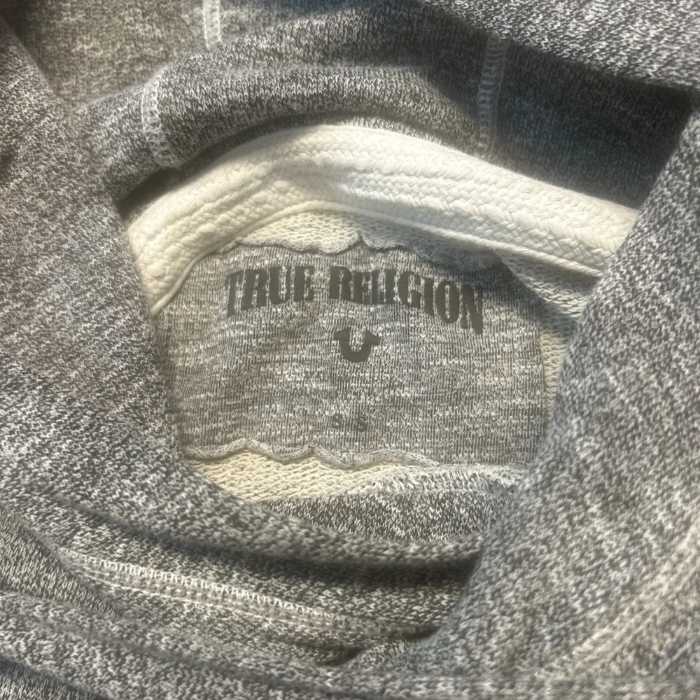 True Religion Heather Gray Knit Hoodie 0402